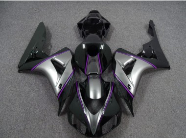Silver with Dark Purple Pin Stripe 2006-2007 CBR1000RR Motorcycle Fairing