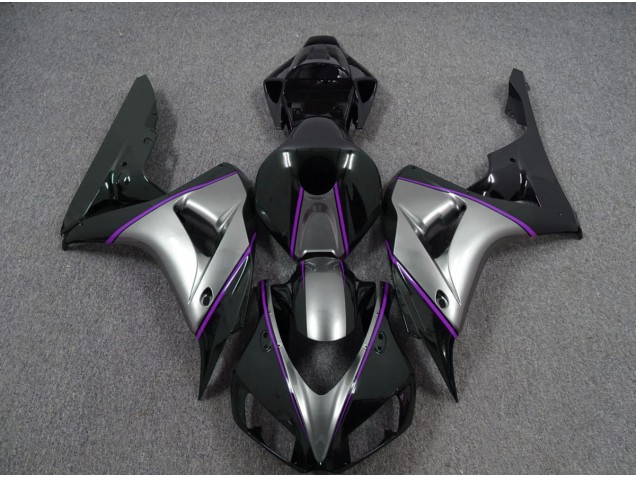 Silver with Dark Purple Pin Stripe 2006-2007 CBR1000RR Motorcycle Fairing Silver with Dark Purple Pin Stripe 2006-2007 CBR1000RR Motorcycle Fairing