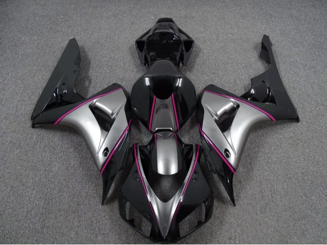 Silver with Pink Pin Stripe 2006-2007 CBR1000RR Motorcycle Fairing Silver with Pink Pin Stripe 2006-2007 CBR1000RR Motorcycle Fairing