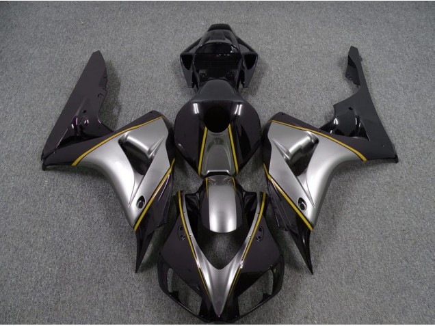 Silver with Yellow Pin Stripe 2006-2007 CBR1000RR Motorcycle Fairing Silver with Yellow Pin Stripe 2006-2007 CBR1000RR Motorcycle Fairing