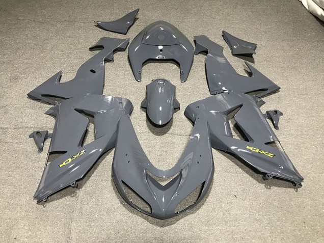 Smooth Grey & Yellow 2006-2007 ZX10R Motorcycle Fairing Smooth Grey & Yellow 2006-2007 ZX10R Motorcycle Fairing
