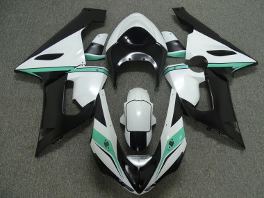 Teal White and Black 2005-2006 ZX6R Motorcycle Fairing