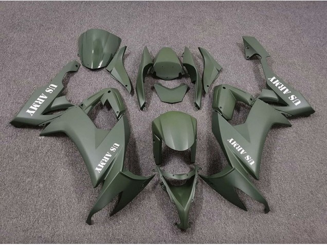 US Army Matte Green 2008-2010 ZX10R Motorcycle Fairing US Army Matte Green 2008-2010 ZX10R Motorcycle Fairing