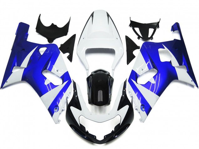 Vibrant Blue and White OEM Style 2001-2003 GSXR 600-750 Motorcycle Fairing