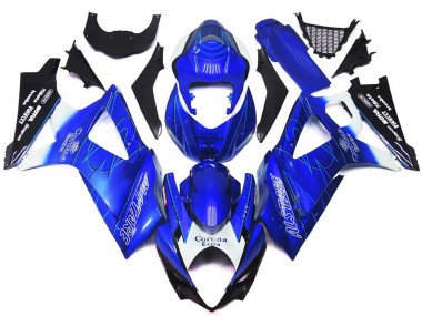 Vibrant Blue with White Corona 2007-2008 GSXR 1000 Motorcycle Fairing