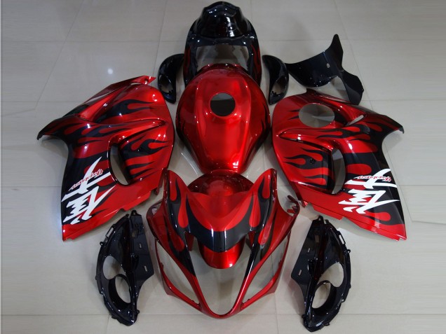 Vibrant Red & Flame 2008-2020 GSXR 1300 Hayabusa Motorcycle Fairing Vibrant Red & Flame 2008-2020 GSXR 1300 Hayabusa Motorcycle Fairing