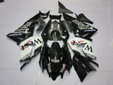 West White Black 2004-2005 ZX10R Motorcycle Fairing