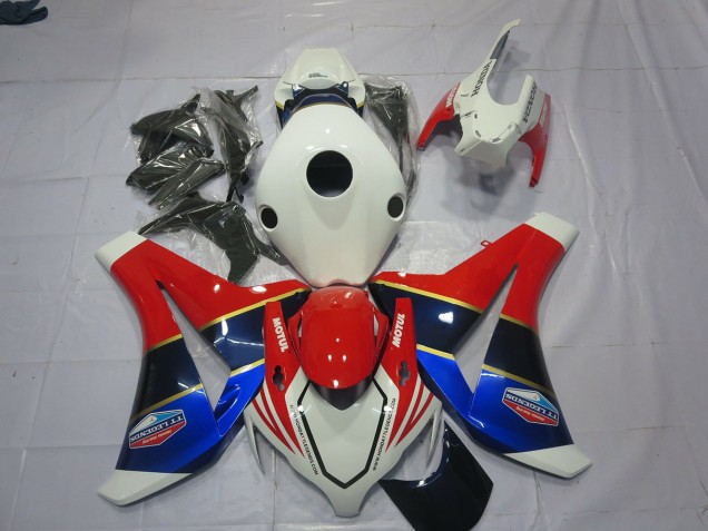 White Blue and Red 2008-2011 CBR1000RR Motorcycle Fairing White Blue and Red 2008-2011 CBR1000RR Motorcycle Fairing