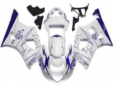 White Corona Custom Style 2003-2004 GSXR 1000 Motorcycle Fairing