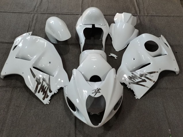 White Gloss OEM Style with Silver Decals 1997-2007 GSXR 1300 Hayabusa Motorcycle Fairing