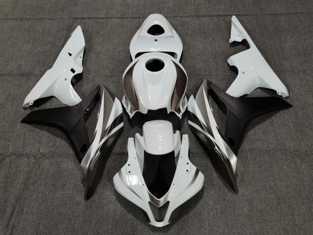 White Graphite and Black 2007-2008 CBR600RR Motorcycle Fairing White Graphite and Black 2007-2008 CBR600RR Motorcycle Fairing