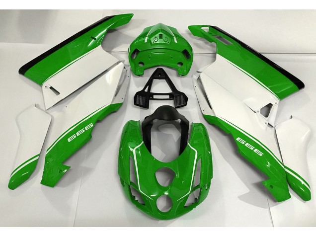 White Green and Black 2003-2004 Ducati 749 999 Motorcycle Fairing White Green and Black 2003-2004 Ducati 749 999 Motorcycle Fairing