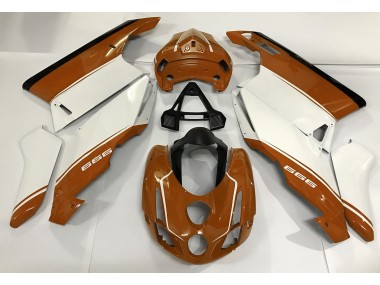White Orange and Black 2003-2004 Ducati 749 999 Motorcycle Fairing