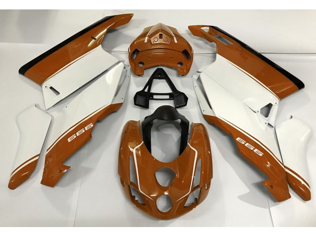 White Orange and Black 2003-2004 Ducati 749 999 Motorcycle Fairing