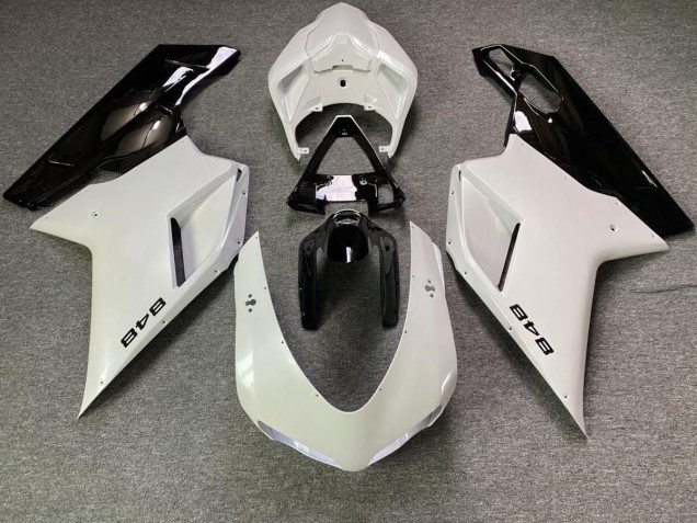 White Pearl and Black 2007-2014 Ducati 848 1098 1198 Motorcycle Fairing White Pearl and Black 2007-2014 Ducati 848 1098 1198 Motorcycle Fairing