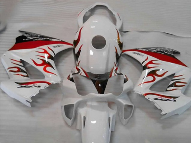 White Red Flame 2002-2012 VFR800 Motorcycle Fairing White Red Flame 2002-2012 VFR800 Motorcycle Fairing