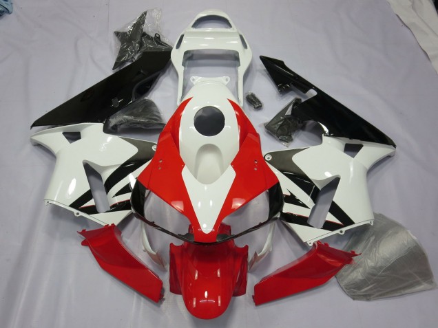 White Red and Black 2003-2004 CBR600RR Motorcycle Fairing White Red and Black 2003-2004 CBR600RR Motorcycle Fairing