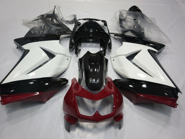 White Red and Black 2008-2012 Ninja 250 Motorcycle Fairing White Red and Black 2008-2012 Ninja 250 Motorcycle Fairing