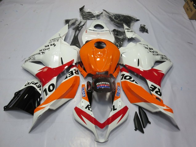 White Repsol 2009-2012 CBR600RR Motorcycle Fairing White Repsol 2009-2012 CBR600RR Motorcycle Fairing