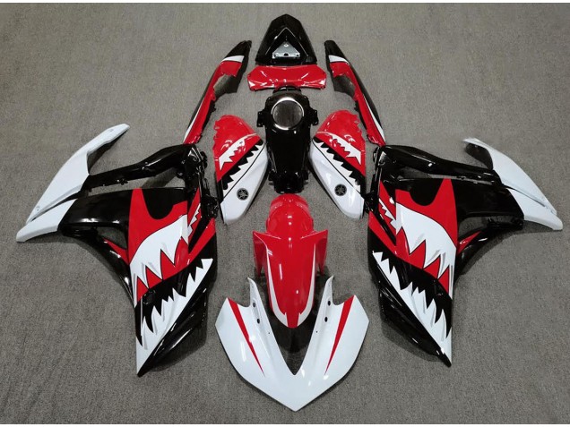 White Shark & Red 2015-2018 R3 Motorcycle Fairing White Shark & Red 2015-2018 R3 Motorcycle Fairing