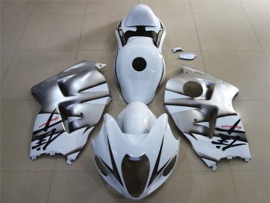 White & Shiny Silver 1997-2007 GSXR 1300 Hayabusa Motorcycle Fairing