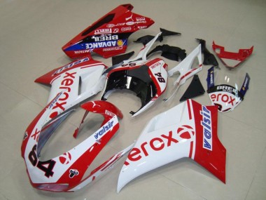 White Xerox 2007-2014 Ducati 848 1098 1198 Motorcycle Fairing