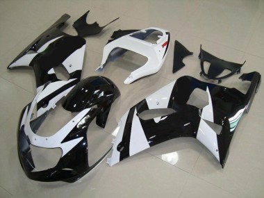 White and Black 2001-2003 GSXR 600-750 Motorcycle Fairing