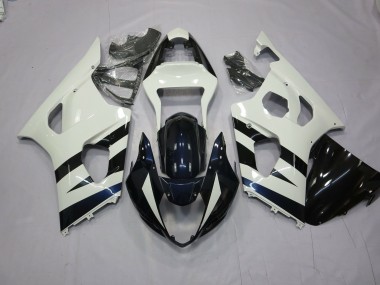 White and Black 2003-2004 GSXR 1000 Motorcycle Fairing
