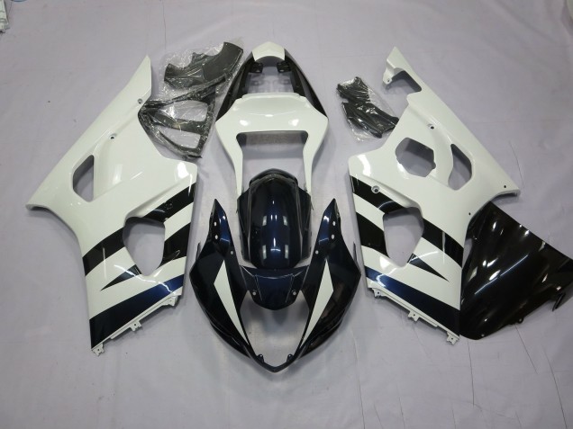 White and Black 2003-2004 GSXR 1000 Motorcycle Fairing White and Black 2003-2004 GSXR 1000 Motorcycle Fairing