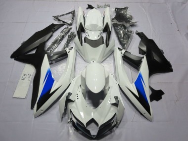 White and Black 2008-2010 GSXR 600-750 Motorcycle Fairing