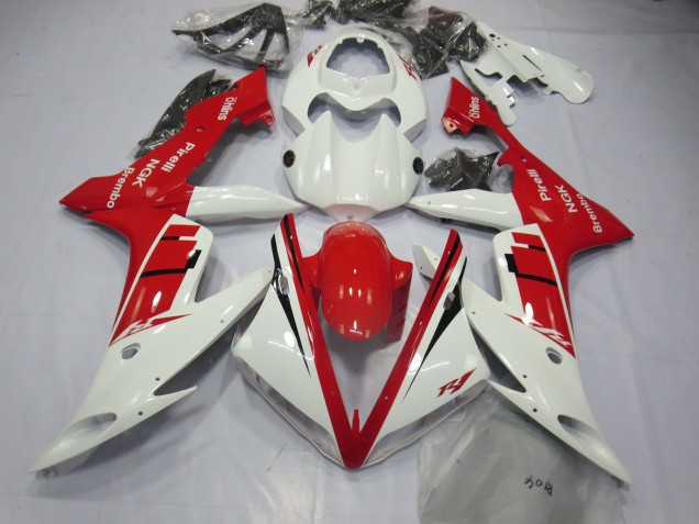 White and Blue Design 2004-2006 R1 Motorcycle Fairing White and Blue Design 2004-2006 R1 Motorcycle Fairing