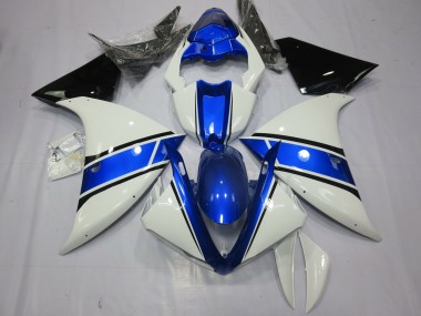 White and Blue Design 2012-2014 R1 Motorcycle Fairing