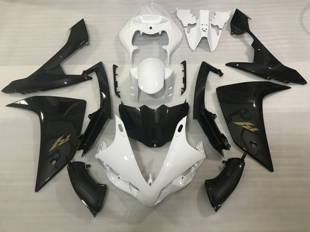 White and Carbon Fiber Style 2007-2008 R1 Motorcycle Fairing White and Carbon Fiber Style 2007-2008 R1 Motorcycle Fairing
