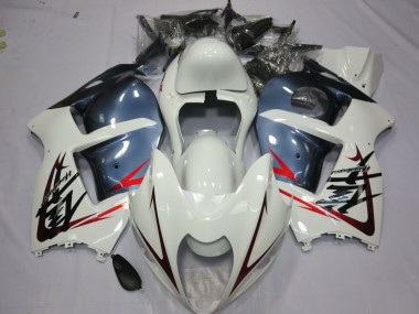 White and Dusty Blue 1997-2007 GSXR 1300 Hayabusa Motorcycle Fairing