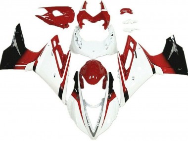 White and Red 2013-2016 Daytona 675 Motorcycle Fairing