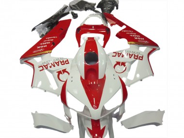 White and Red Custom 2005-2006 CBR600RR Motorcycle Fairing