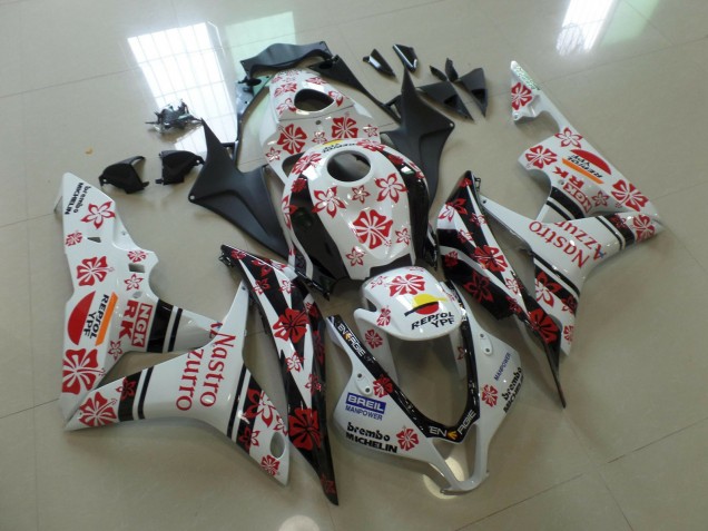 White and Red Nastro Azzurro 2007-2008 CBR600RR Motorcycle Fairing White and Red Nastro Azzurro 2007-2008 CBR600RR Motorcycle Fairing