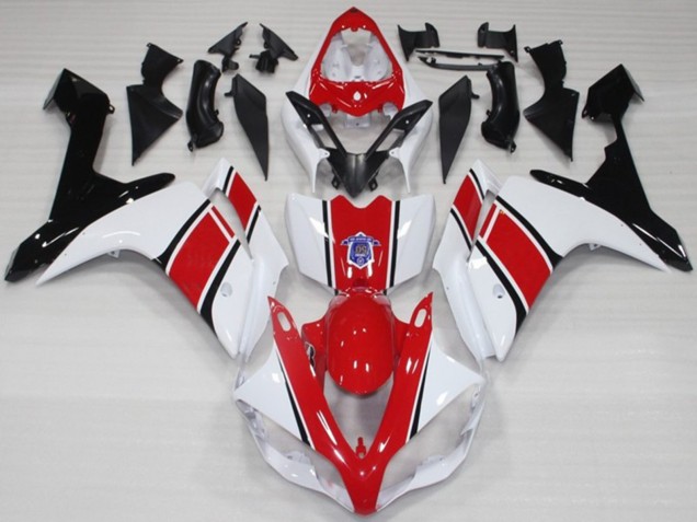 White and Red OEM Style Gloss 2007-2008 R1 Motorcycle Fairing White and Red OEM Style Gloss 2007-2008 R1 Motorcycle Fairing