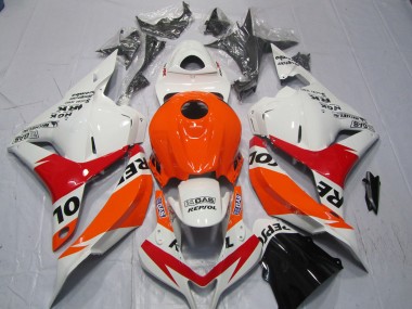 White and Red Repsol 2009-2012 CBR600RR Motorcycle Fairing