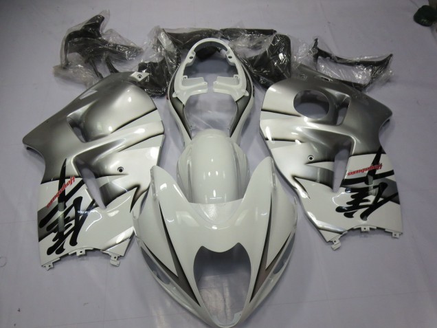 White and Silver 1997-2007 GSXR 1300 Hayabusa Motorcycle Fairing White and Silver 1997-2007 GSXR 1300 Hayabusa Motorcycle Fairing