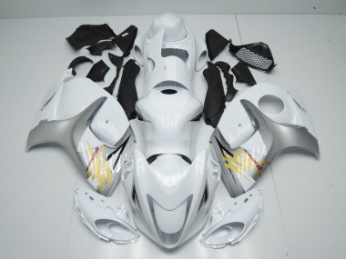 White and Silver 2008-2020 GSXR 1300 Hayabusa Motorcycle Fairing