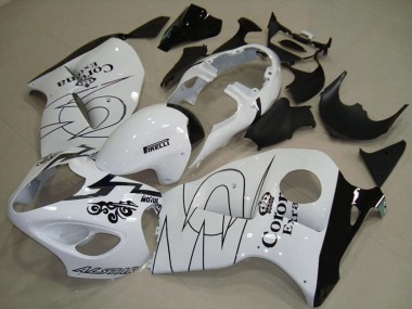 White with Green 1997-2007 GSXR 1300 Hayabusa Motorcycle Fairing