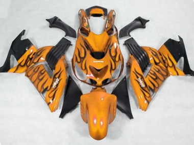 Yellow Black Flame 2006-2011 ZX14R Motorcycle Fairing