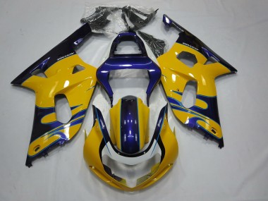 Yellow Blue 2001-2003 GSXR 600-750 Motorcycle Fairing