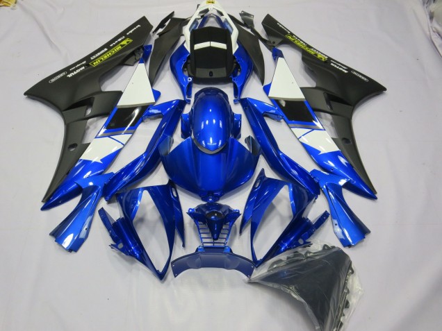 Depp Blue with Yellow Decal 2006-2007 R6 Motorcycle Fairing