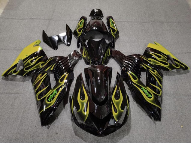 Yellow Flame 2006-2011 ZX14R Motorcycle Fairing Yellow Flame 2006-2011 ZX14R Motorcycle Fairing
