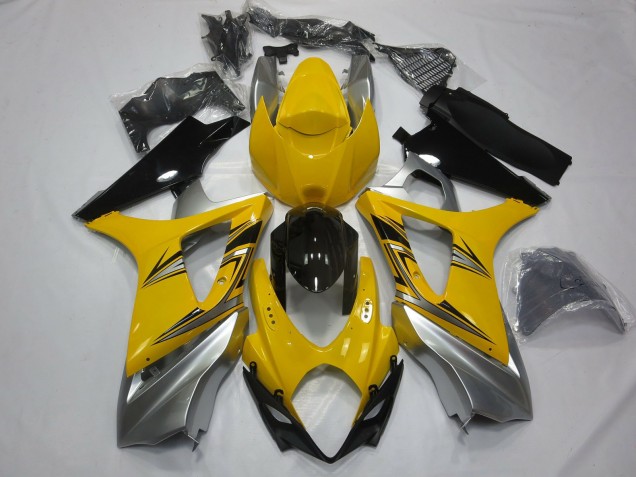 Yellow Silver 2007-2008 GSXR 1000 Motorcycle Fairing Yellow Silver 2007-2008 GSXR 1000 Motorcycle Fairing