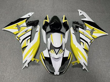 Yellow White and Black Zag 2009-2012 ZX6R Motorcycle Fairing