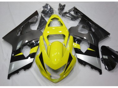 Yellow and Grey 2004-2005 GSXR 600-750 Motorcycle Fairing