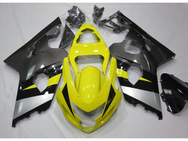 Yellow and Grey 2004-2005 GSXR 600-750 Motorcycle Fairing Yellow and Grey 2004-2005 GSXR 600-750 Motorcycle Fairing